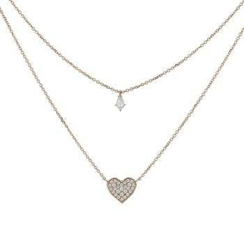 Double line heart necklace