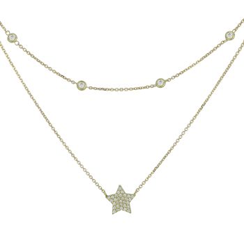 Double line star necklace