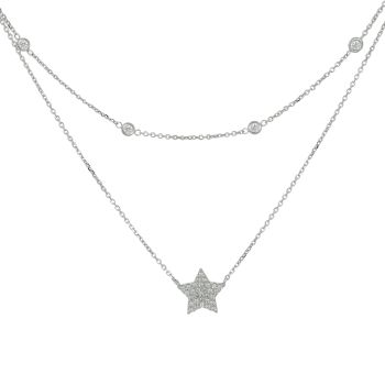 Double line star necklace