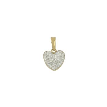 Resin and zircon heart pendant