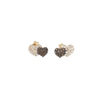 Heart zirconed earrings