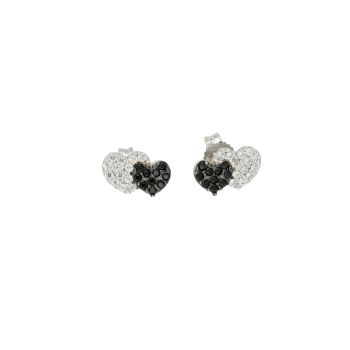 Heart zirconed earrings