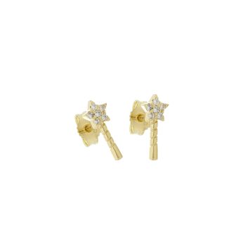 Magic wand earrings with zircons