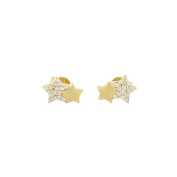 Star earrings with zircons