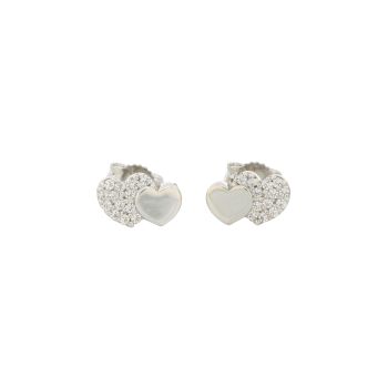 Hearts earrings with zircons