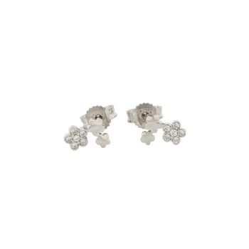 Flowers earrings with zircons