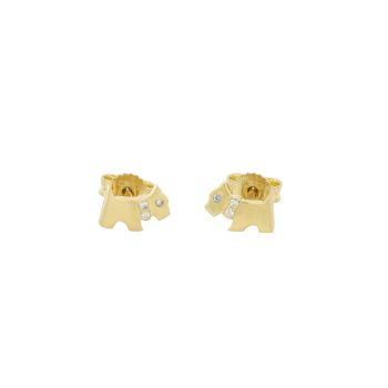 Dog earrings with zircons