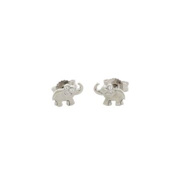 Elephant earrings with zircons
