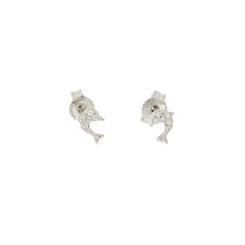 Dolphin earrings with zircons