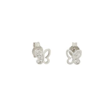 Butterfly earrings with zircons