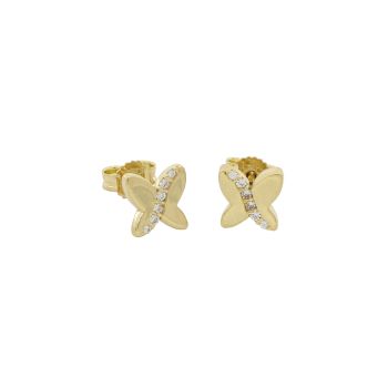 Butterfly earrings with zircons
