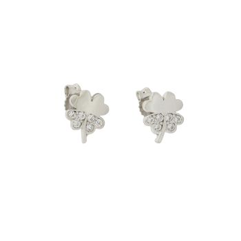 Clover leaf earrings with zircons