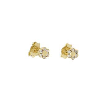 Flower earrings with zircons