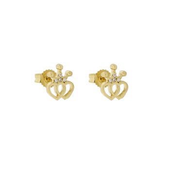 Crown earrings with zircons