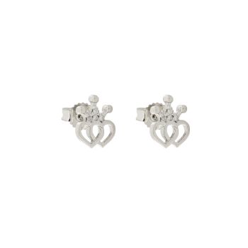Crown earrings with zircons