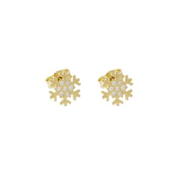 Snowflake earrings with zircons