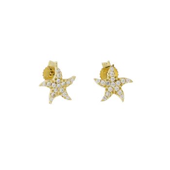 Starfish earrings with zircons