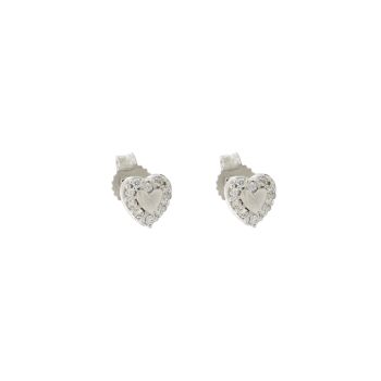 Hearts earrings with zircons