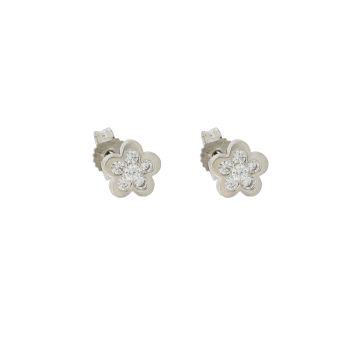 Flower earrings with zircons