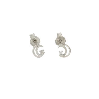 Half moon earrings with zircons