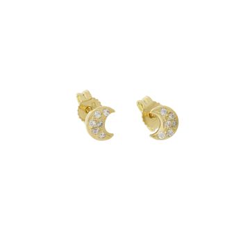 Half moon earrings with zircons