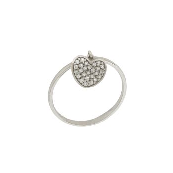 Heart charm ring