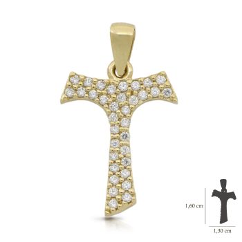 Croce Tao con zirconi