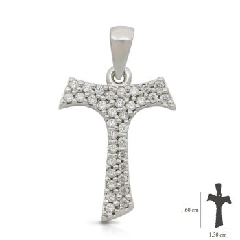 Croce Tao con zirconi