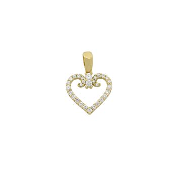 Pendente a cuore con zirconi