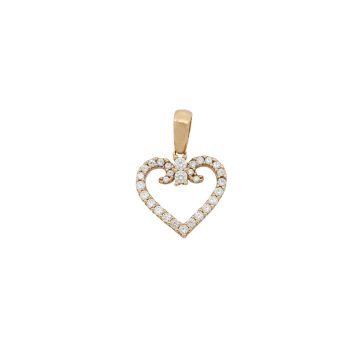 Pendente a cuore con zirconi
