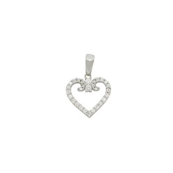 Pendente a cuore con zirconi