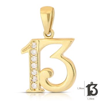 Pendente 13 zirconato giallo