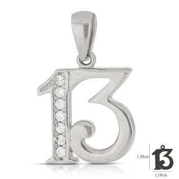 Pendente 13 zirconato bianco