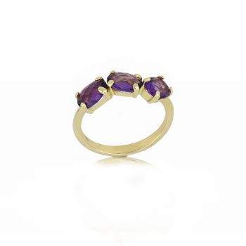Anello con pietre viola
