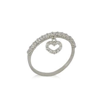 Heart charm ring