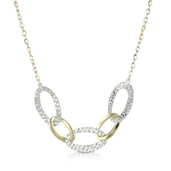 Hammered circle linked necklace