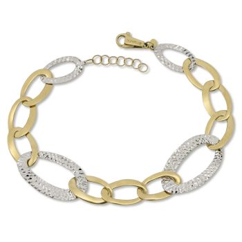 Hammered circle linked bracelet