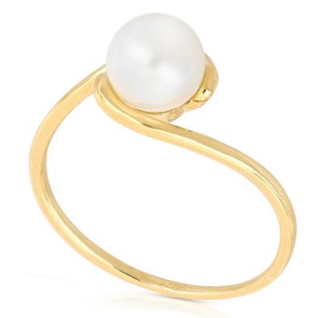Anello oro giallo con perla