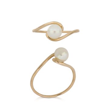 Anello oro rosa con perla
