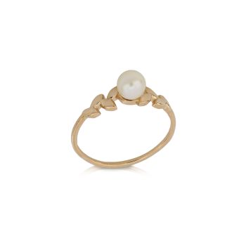Anello oro rosa con perla
