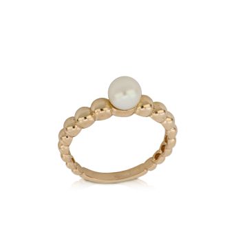 Anello oro rosa con perla
