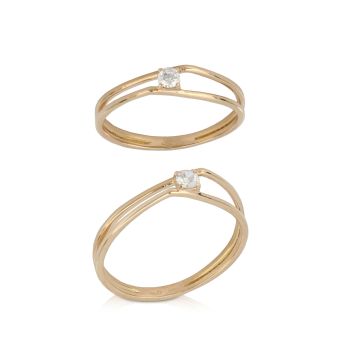 Anello solitario in oro rosa