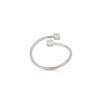 Contrarie' zirconed ring