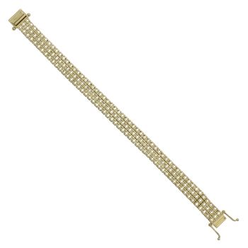 Wide interlinked cable bracelet