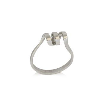 Anello swirl orizzontale bianco