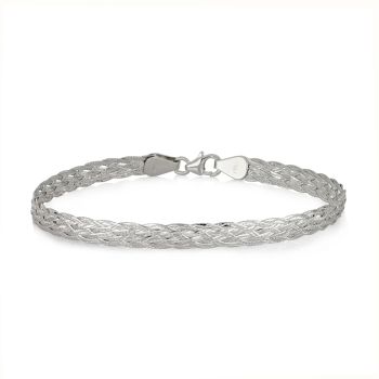 Bracciale treccia oro bianco
