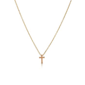 Yellow and rose Cross necklace