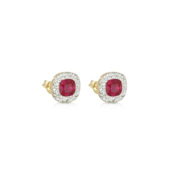 Red Solitaire Earrings