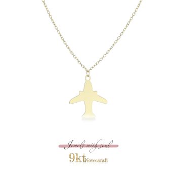 9kt Airplane necklace