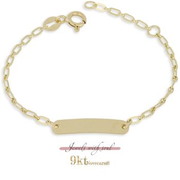 Bracciale 9kt con targa baby